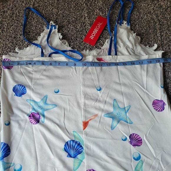 Rosegal Ladies Sleep Dress Cami Corals Double Strap Lace Trim Multicolor 0XL NWT - Picture 11 of 12